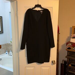 DKNY Elegant Black Long Sleeve Dress